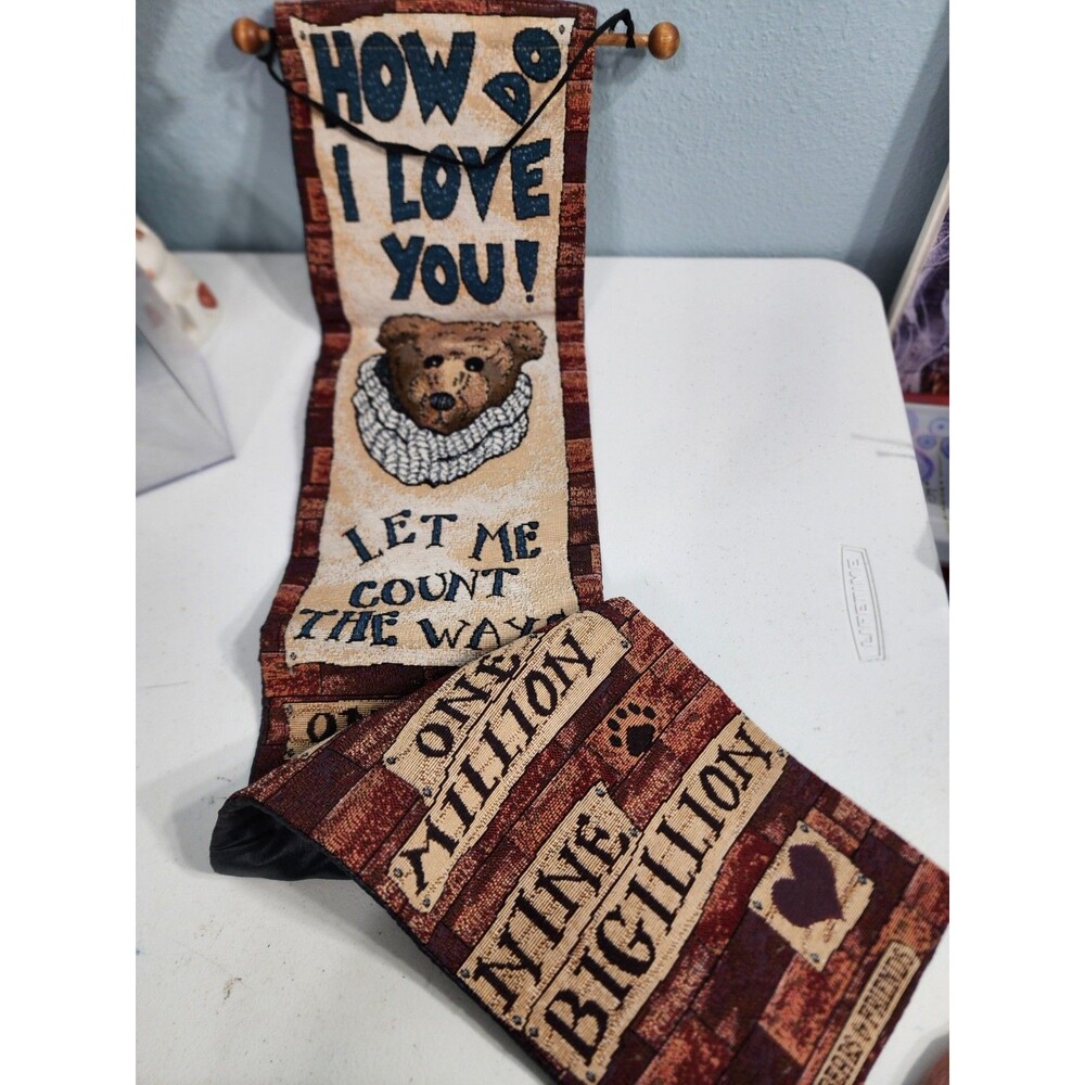 Boyds Bears & Friends Wilson Tapestry Bell Pull Wall How Do I Love You